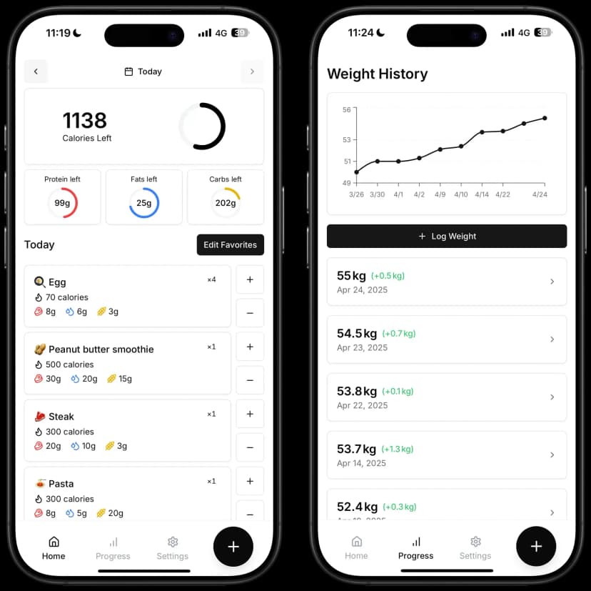 App progress screenshot